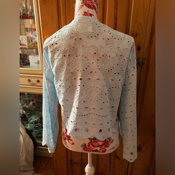 Maeve by Anthropologie - Blue eyelet Spring/Summer jacket - OSFM - Picture 7 of 8